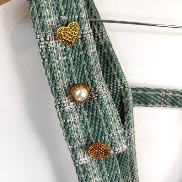 Green Side Zip Overall Dress with Pockets (S) - Picture 4 of 8